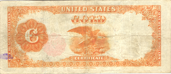 1922 $100.00. XF.