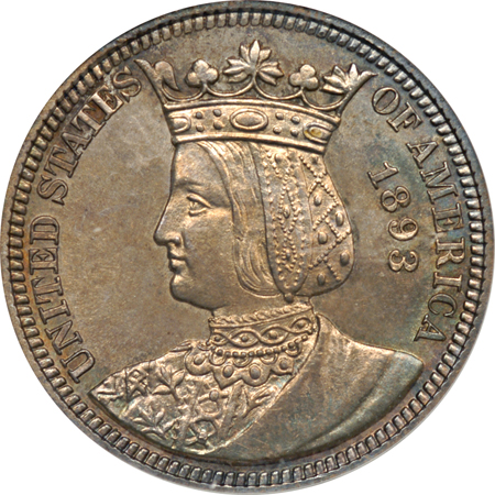 1893 Isabella Quarter. SEGS MS-64.