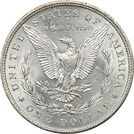 Five Morgan Silver Dollars. PCGS MS-64.