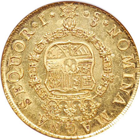 1751-So J Chile 8 Escudo NGC MS-62.