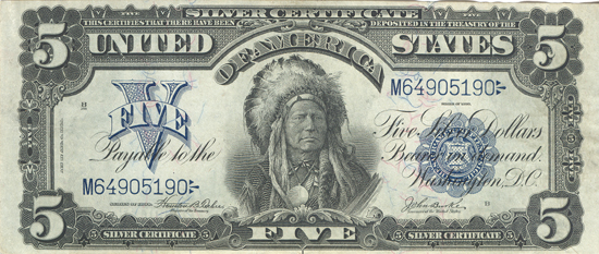 1899 $5.00. XF.