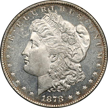 Two 1878 Morgan Silver Dollars. MS-64+ PL.