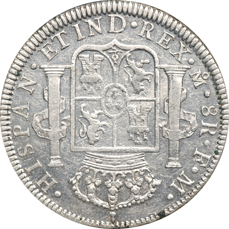 1795 Mexico City Mint (MO FM) 8 Reales. NGC AU-58.