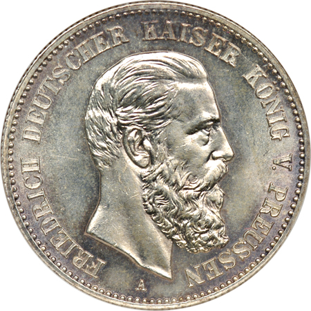 1888 Germany, Prussia Two Mark. NGC MS-64