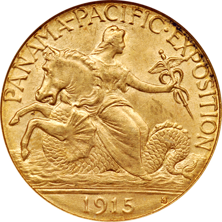 1915-S $2.50 Pan Pacific. NGC MS-65.