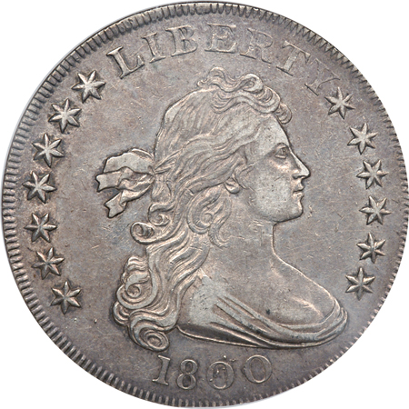 1800 Dotted Date, B-14, BB-194, R-3. NGC AU-53.