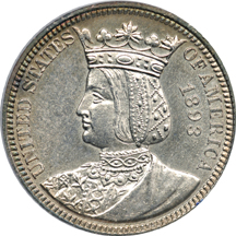 1893 Isabella Quarter. PCGS MS-62.