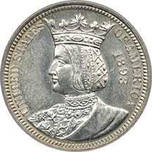 1893 Isabella Quarter. PCGS MS-62.