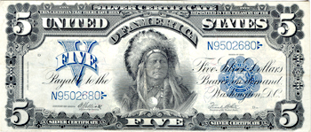 1899 $5.00. XF.