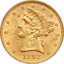 1893 PCGS MS-62.