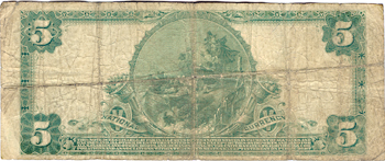 1902 $5.00. White Hall, IL Charter# 7077 Blue Seal. VG.