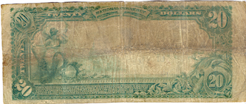 1902 $20.00. Oakland City, IN Charter# 9562 Blue Seal. Good.