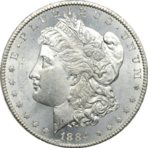 Two Morgan Silver Dollars. GSA MS-63