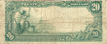 1902 $20.00. Lake City, IA Charter# 4966 Blue Seal. F.