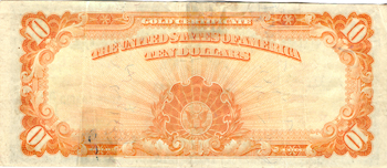 1922 $10.00. VF.