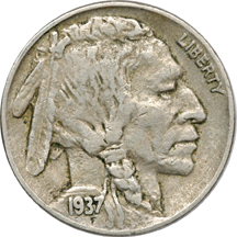 1937-D 3 Legged. VF Scratched.