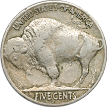 1937-D 3 Legged. VF Scratched.