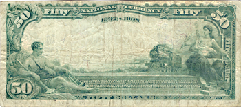 1902 $50.00. Detroit, MI Charter# 10527 Blue Seal Date Back. F.