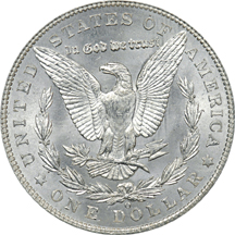 Three Morgan Silver Dollar. PCGS MS-66.