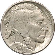 Three AU Buffalo Nickels.