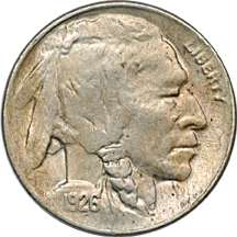 Five Uncirculated Buffalo Nickels.