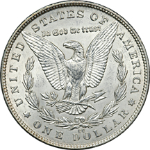 Two Morgan Silver Dollars.