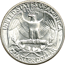 Roll of 1943-S Washington Quarters. BU.