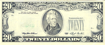 1993 $20 Boston 3rd Print On Back. CU.