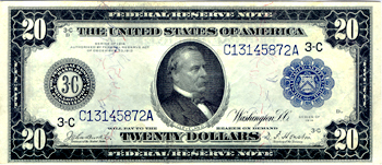 1914 $20.00. Blue Seal Philadelphia. PMG CHCU-64.