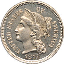 1874 PCGS PF-65.