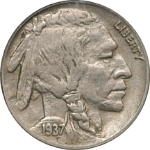 1937-D 3 Legged. NGC AU-55.