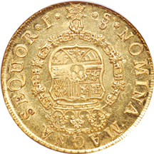 1751-So J Chile 8 Escudo NGC MS-62.