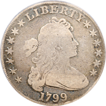 1799 B-10, BB-163, R-2. PCGS VG-8.