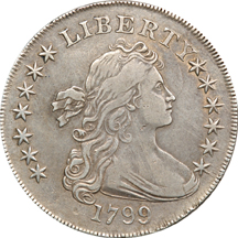 1799 Irregular Date 13 Stars, B-15, BB-152, R-3. XF-40.