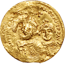 610-641 C.E. Gold Solidus of Heraclius.