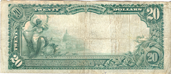 1902 $20.00. Fond du Lac, WI Charter#555 Blue Seal. F.