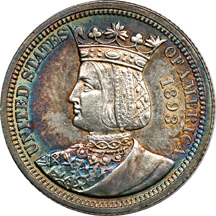 1893 Isabella Quarter. MS-63.