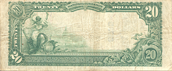 1902 $20.00. Hannibal, MO Charter# 6635 Blue Seal. F.