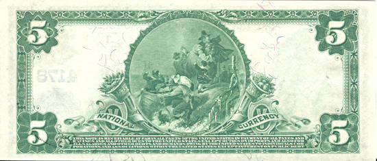 1902 $5.00. St. Louis, MO Charter# 4178 Blue Seal. CHCU.