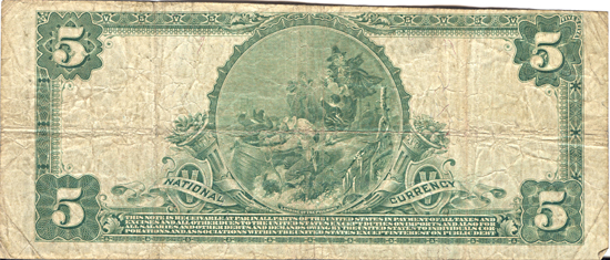 1902 $5.00. St. Louis, MO Charter# 12491 Blue Seal. F.