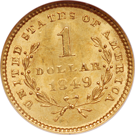 1849 Open Wreath. NGC MS-62.