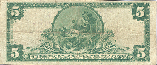 1902 $5.00. Caruthersville, MO Charter# 10784 Blue Seal. F.