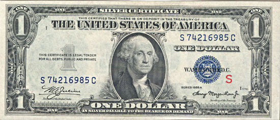 1935-A $1.00 S.  GemCU.