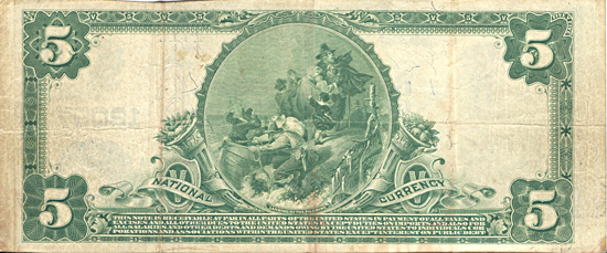 1902 $5.00. Zeigler, IL Charter# 12097 Blue Seal. F.