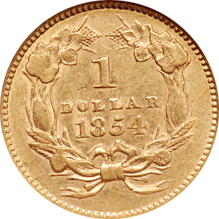 1854 Type 2. NGC AU-58.