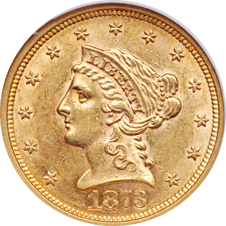 1873 Open 3. NGC MS-62.