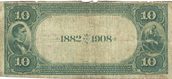 1882 $10.00. Lancaster, NH Charter# 2600 Date Back. VF.