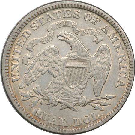 Four Seated Liberty Quarters.