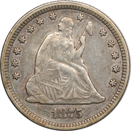 Four Seated Liberty Quarters.