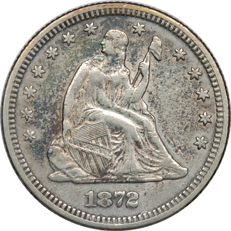 Four Seated Liberty Quarters.